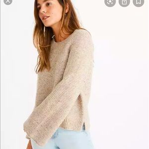 Madewell flecked wide sleeve pull over sweater